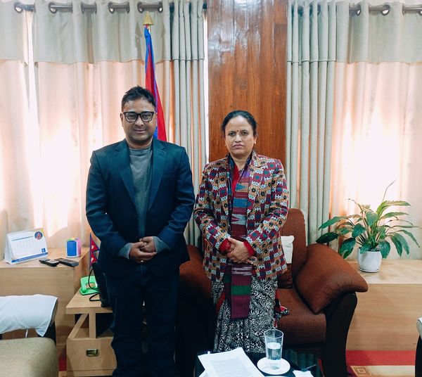 Minister Rekha Sharma and laxman subedi